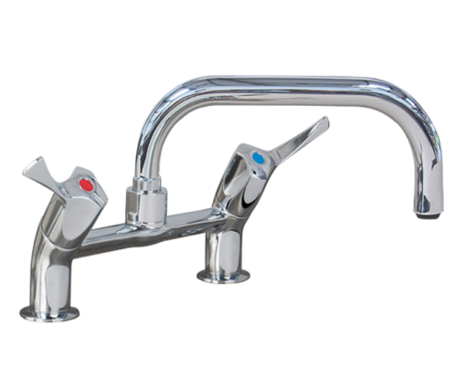 Mechline AquaTechnix LEVER operated faucet TX-B-30 base with 200mm low profile swivel spout - TX-B-308LF