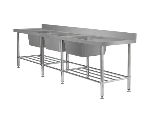 Simply Stainless Triple bowl  Sink 2400mm - SS2462400TB