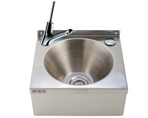 Mechline BaSix Hand Wash Station with 'auto shut-off' single LEVER tap and thermostatic mixer - WS2-MT-T